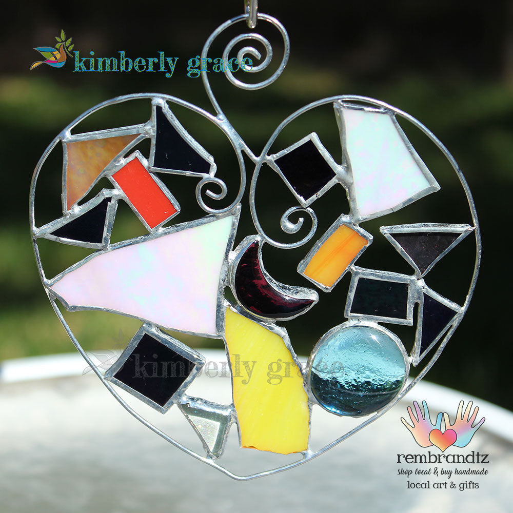 Stained Glass Heart Ornament