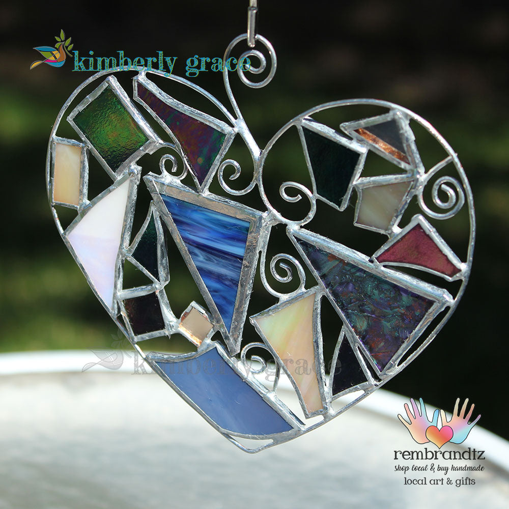 Stained Glass Heart Ornament