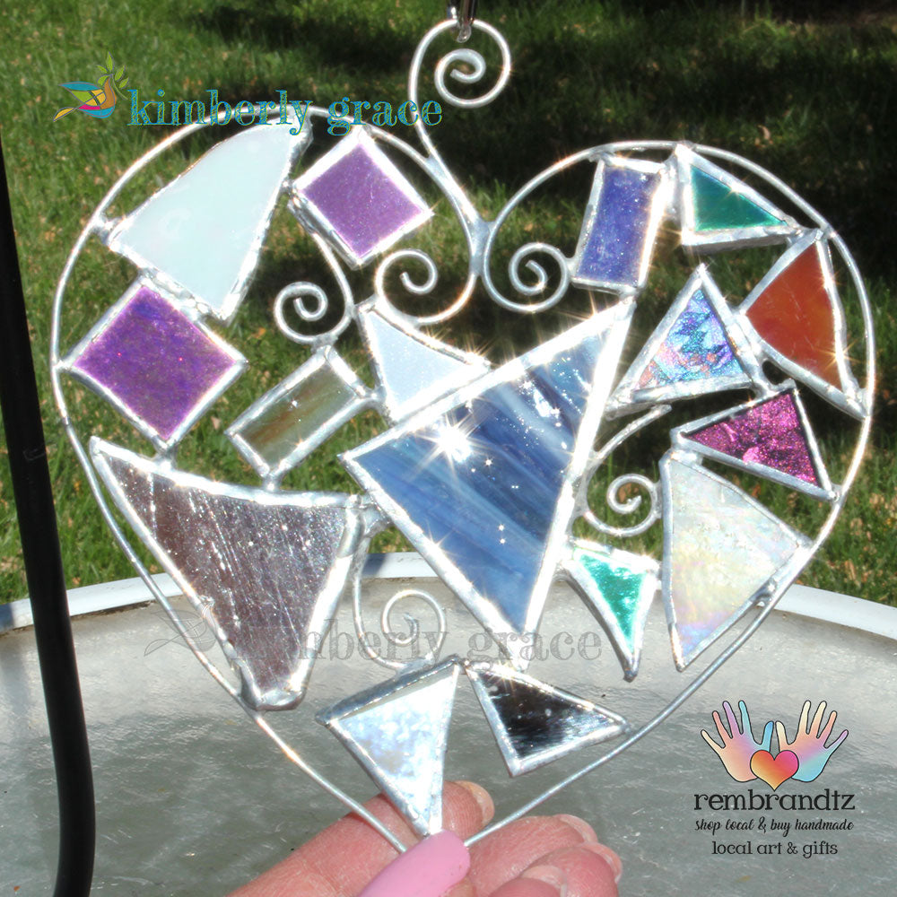 Stained Glass Heart Ornament