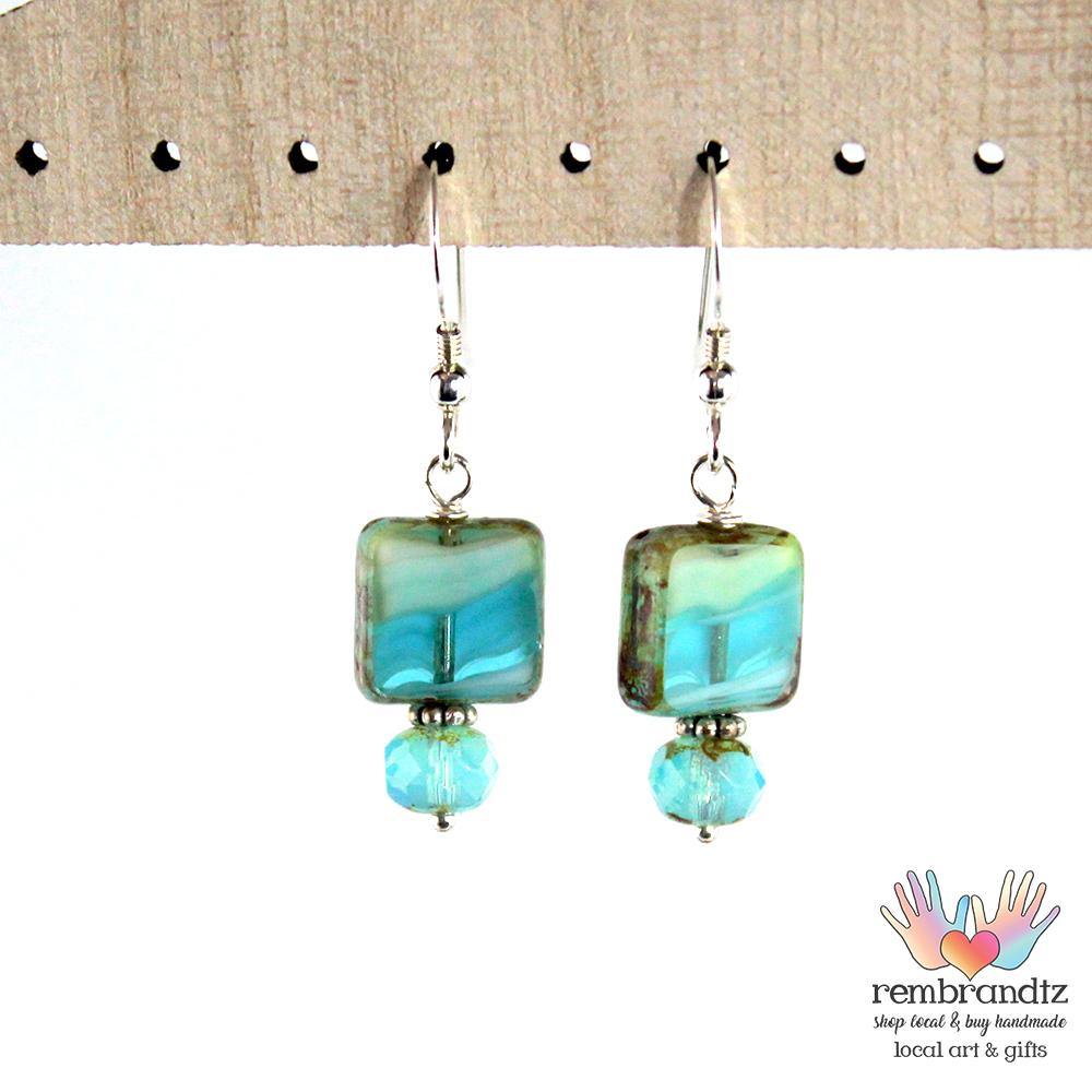 Earrings Blue Wave Sterling - Rembrandtz