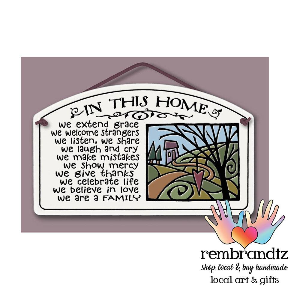 In This Home We Extend Grace Art Tile - Rembrandtz