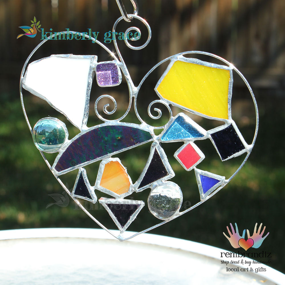 Stained Glass Heart Ornament