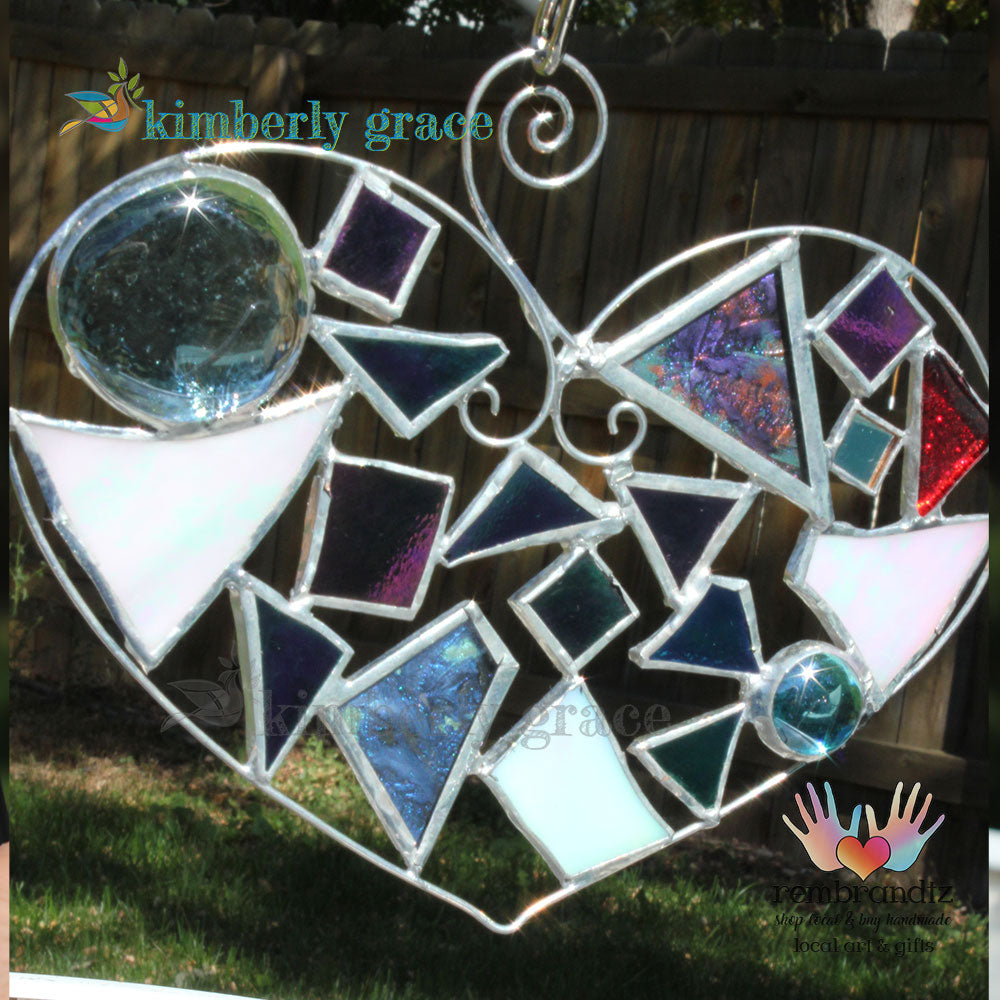Stained Glass Heart Ornament