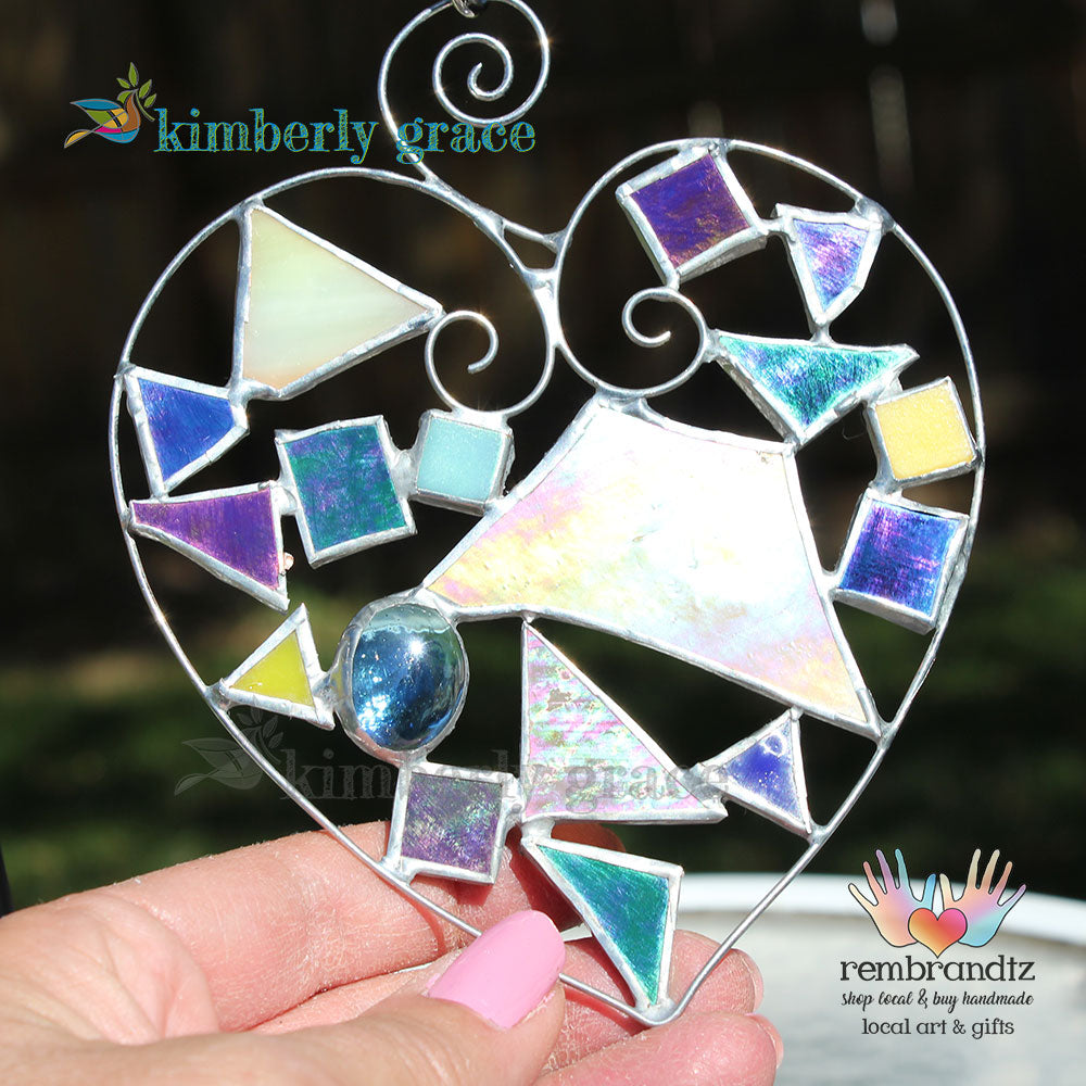 Stained Glass Heart Ornament