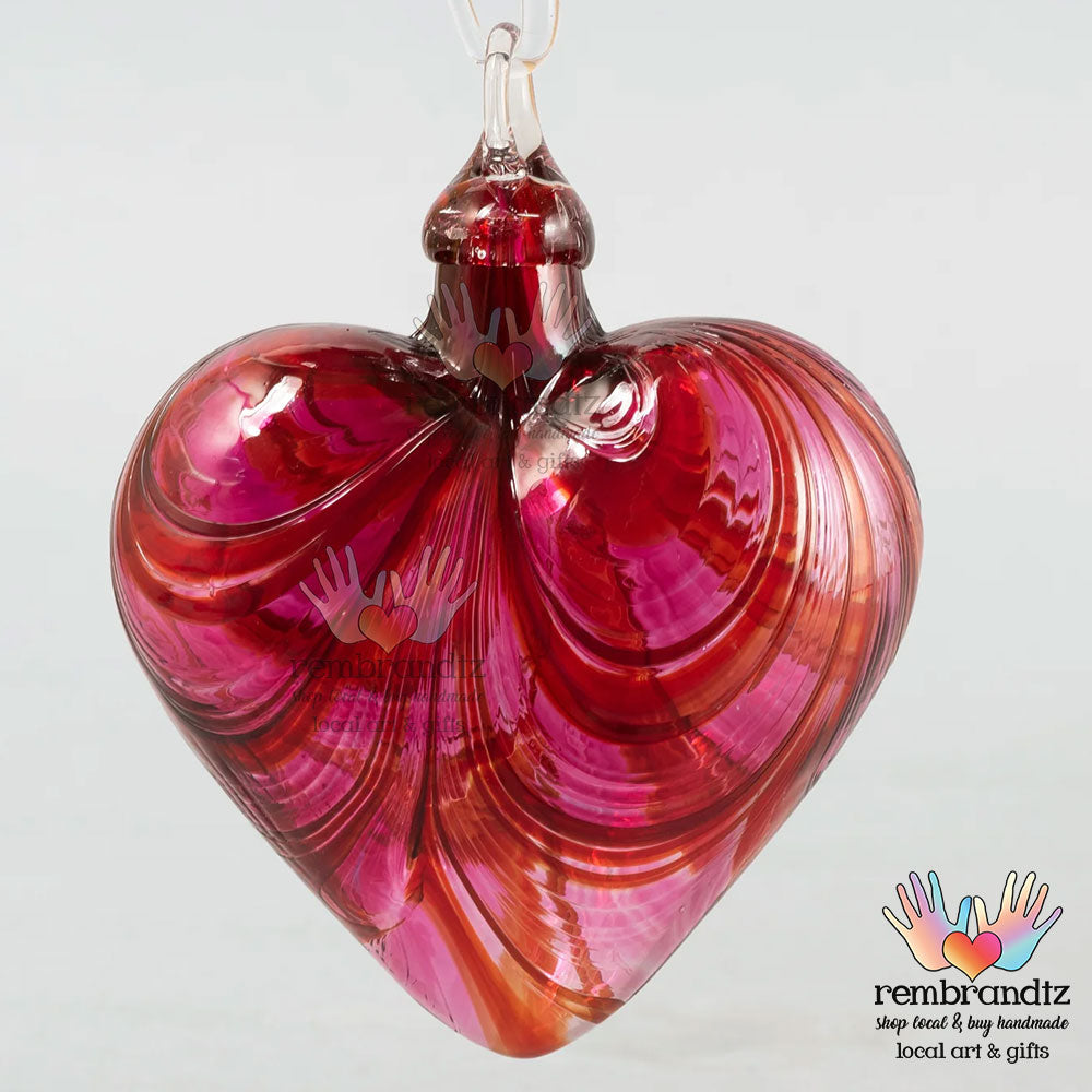 Valentine Red Hand Blown Glass Heart