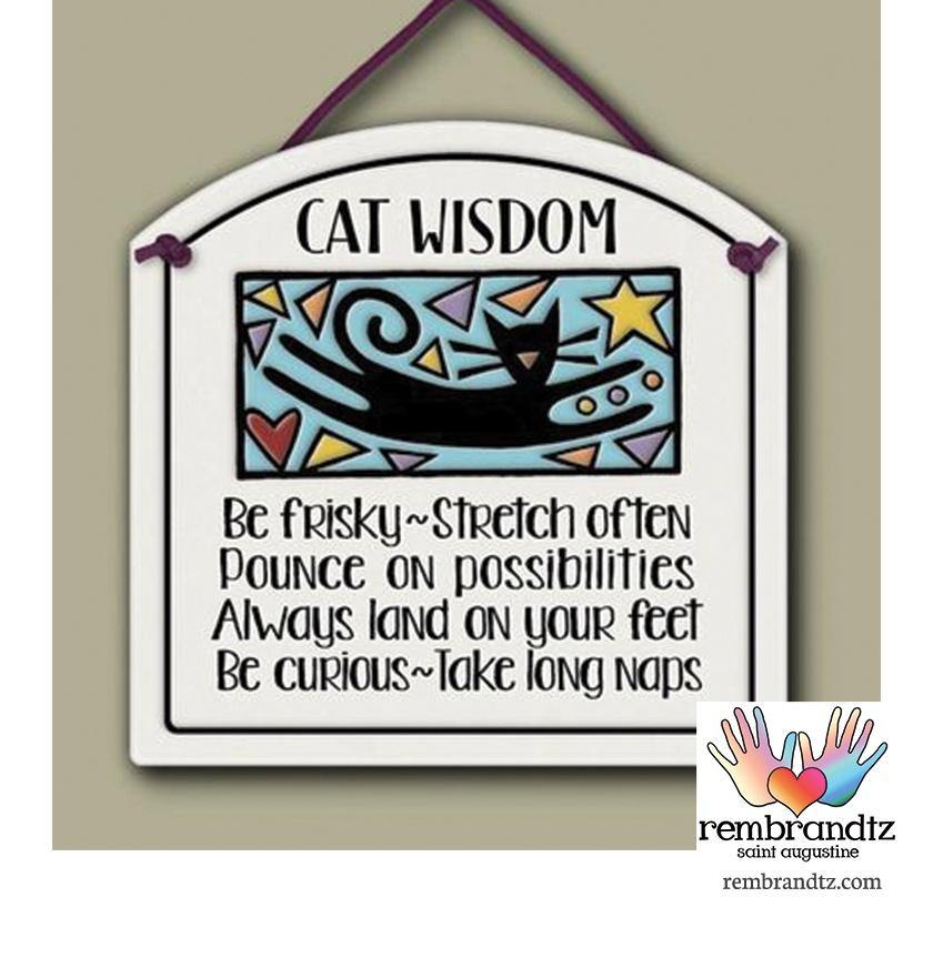 SLD Cat Wisdom Arched Art Tile - Rembrandtz