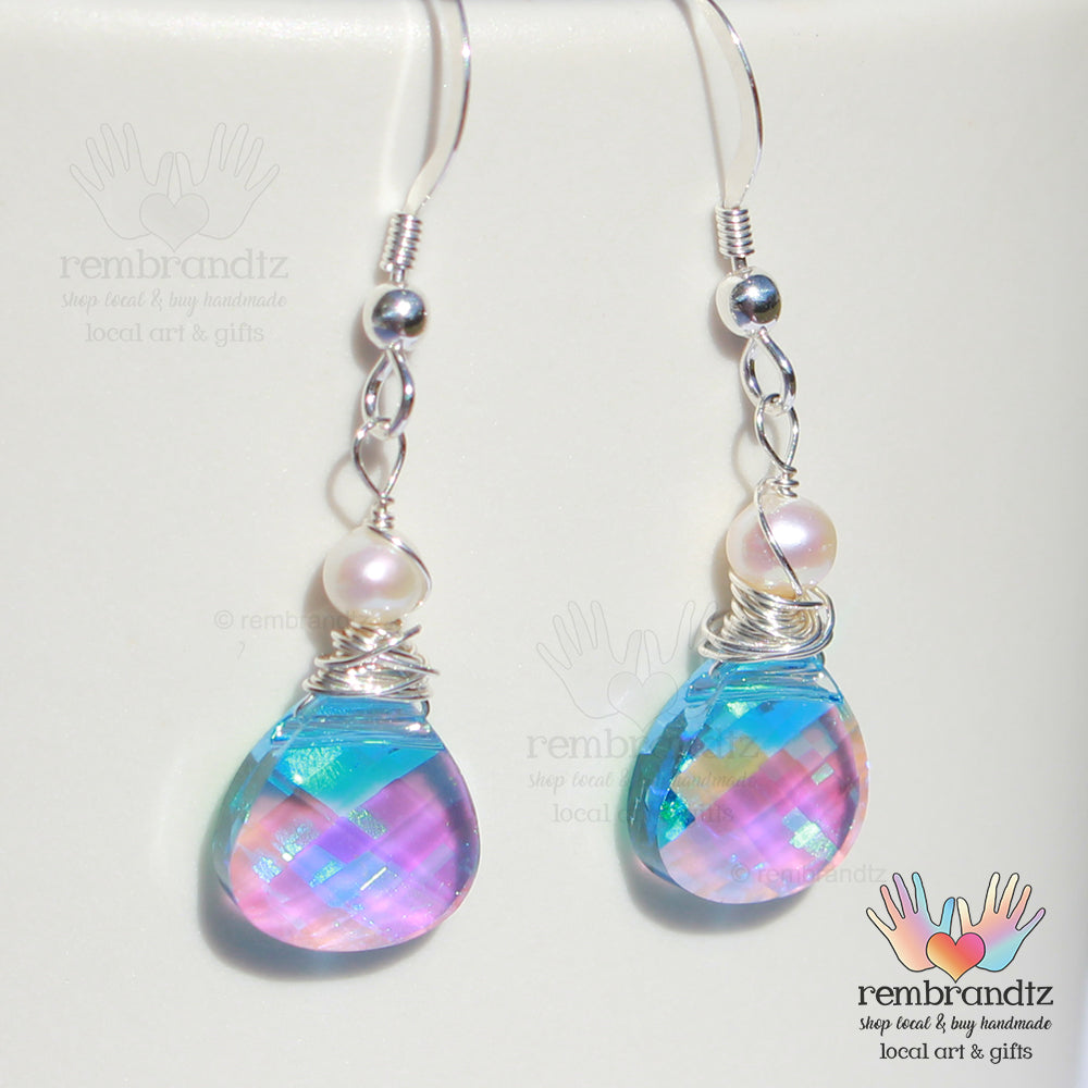 Blue Diamond Sparkle Earrings