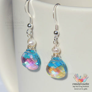 Blue Diamond Sparkle Earrings