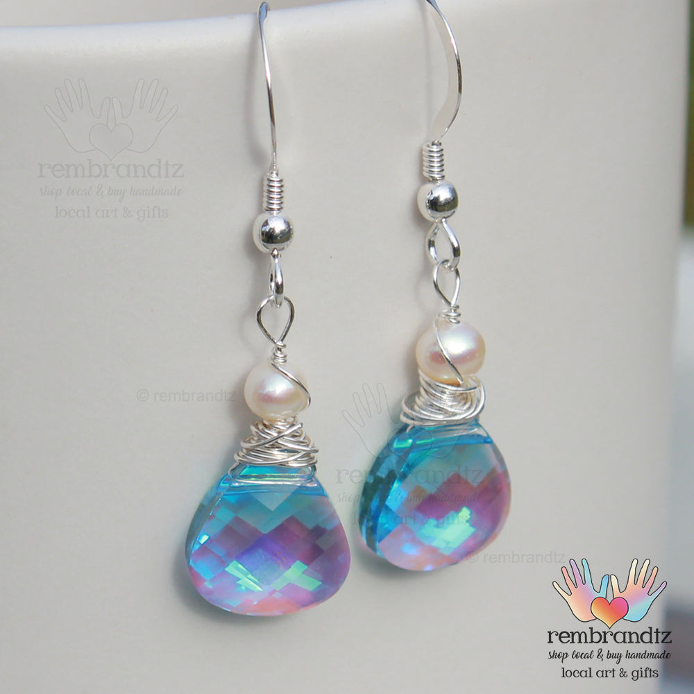 Blue Diamond Sparkle Earrings