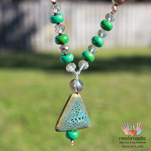 Blue Green Mala Necklace
