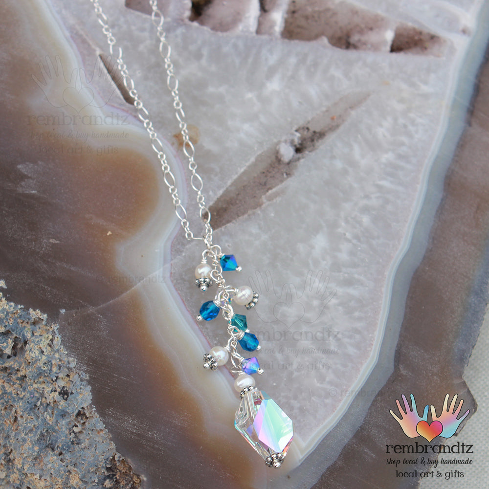 Blue Sky Iridescent Necklace