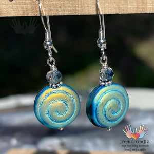Blue Sky Swirl Sterling Earrings