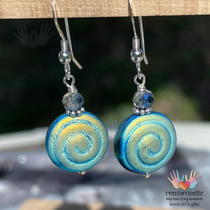 Blue Sky Swirl Sterling Earrings
