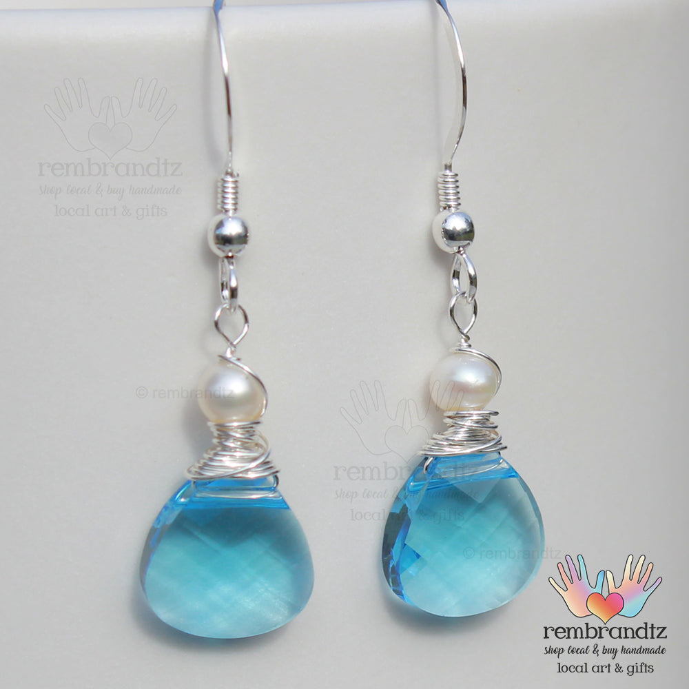 Caribbean Blue Sparkle Earrings