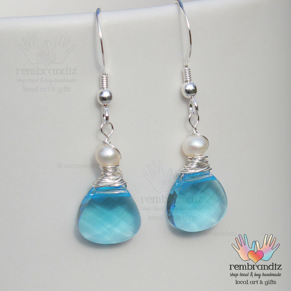 Caribbean Blue Sparkle Earrings