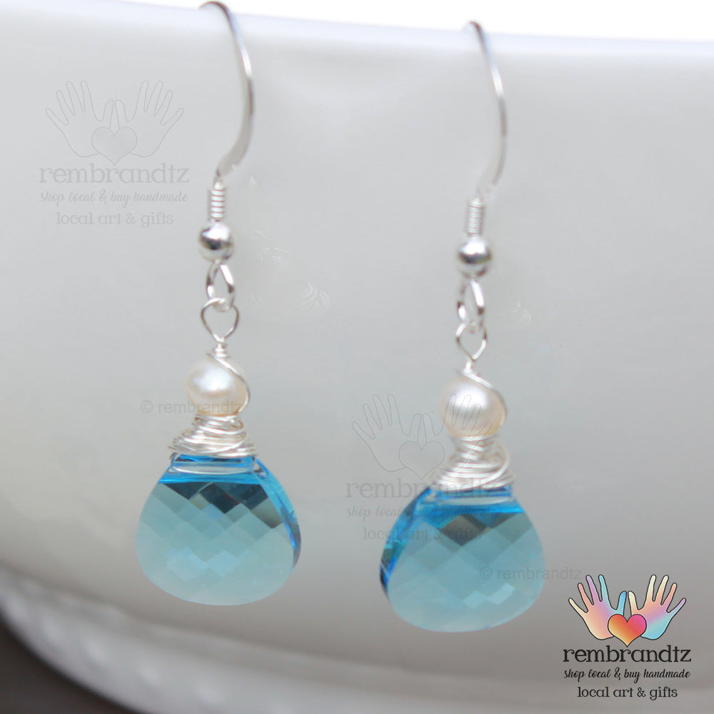 Caribbean Blue Sparkle Earrings