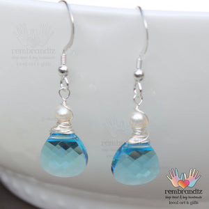 Caribbean Blue Sparkle Earrings