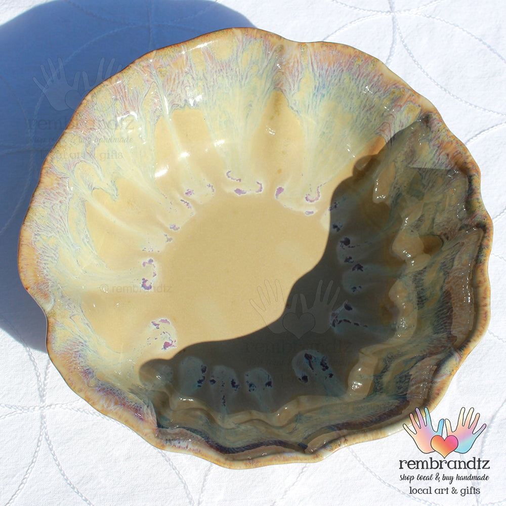 Serving Bowl Wavy Edge Desert Glaze