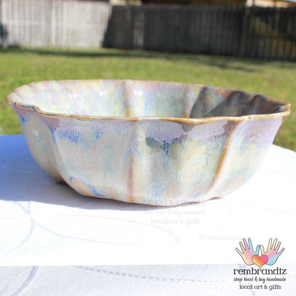 Serving Bowl Wavy Edge Desert Glaze