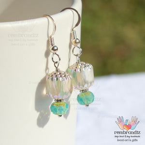 Champagne Aqua Sterling Earrings