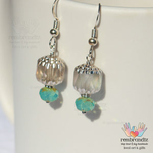 Champagne Aqua Sterling Earrings