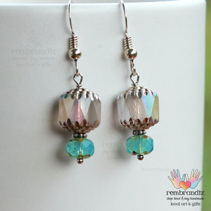 Champagne Aqua Sterling Earrings