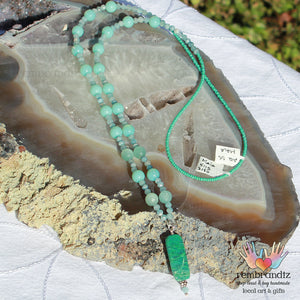 Aquamarine Chrysocolla Mala Necklace