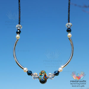 Cobalt Swirl Sterling Necklace