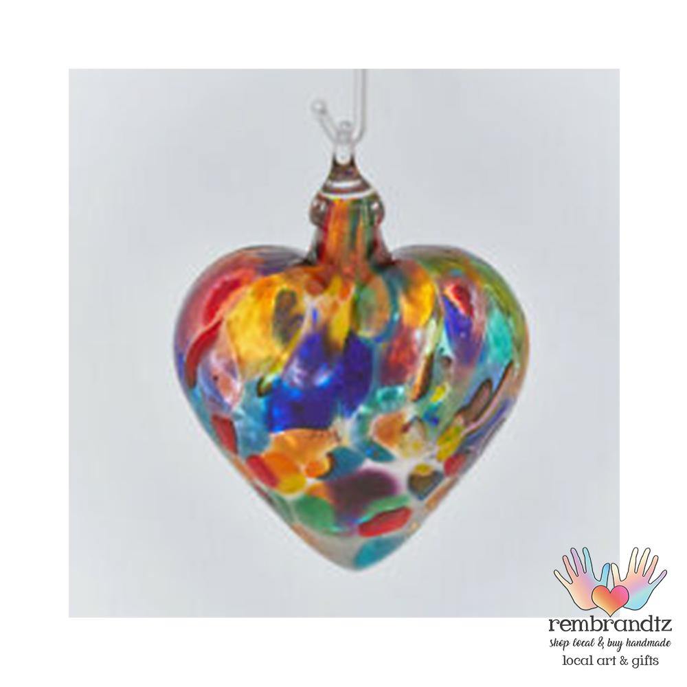 Fiesta Hand Blown Glass Heart - Rembrandtz