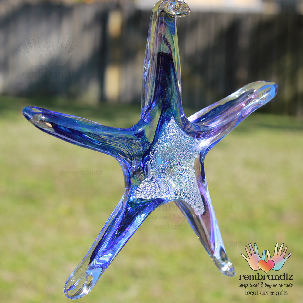 Starfish Ornament Blue Purple Gold