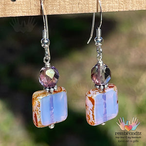 Lavender Field Sterling Silver Earrings