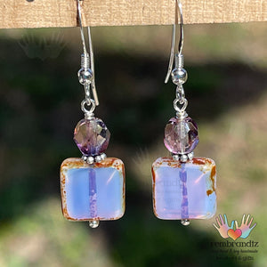 Lavender Field Sterling Silver Earrings