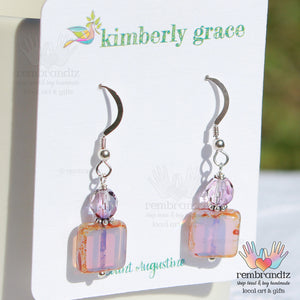 Lavender Field Sterling Silver Earrings