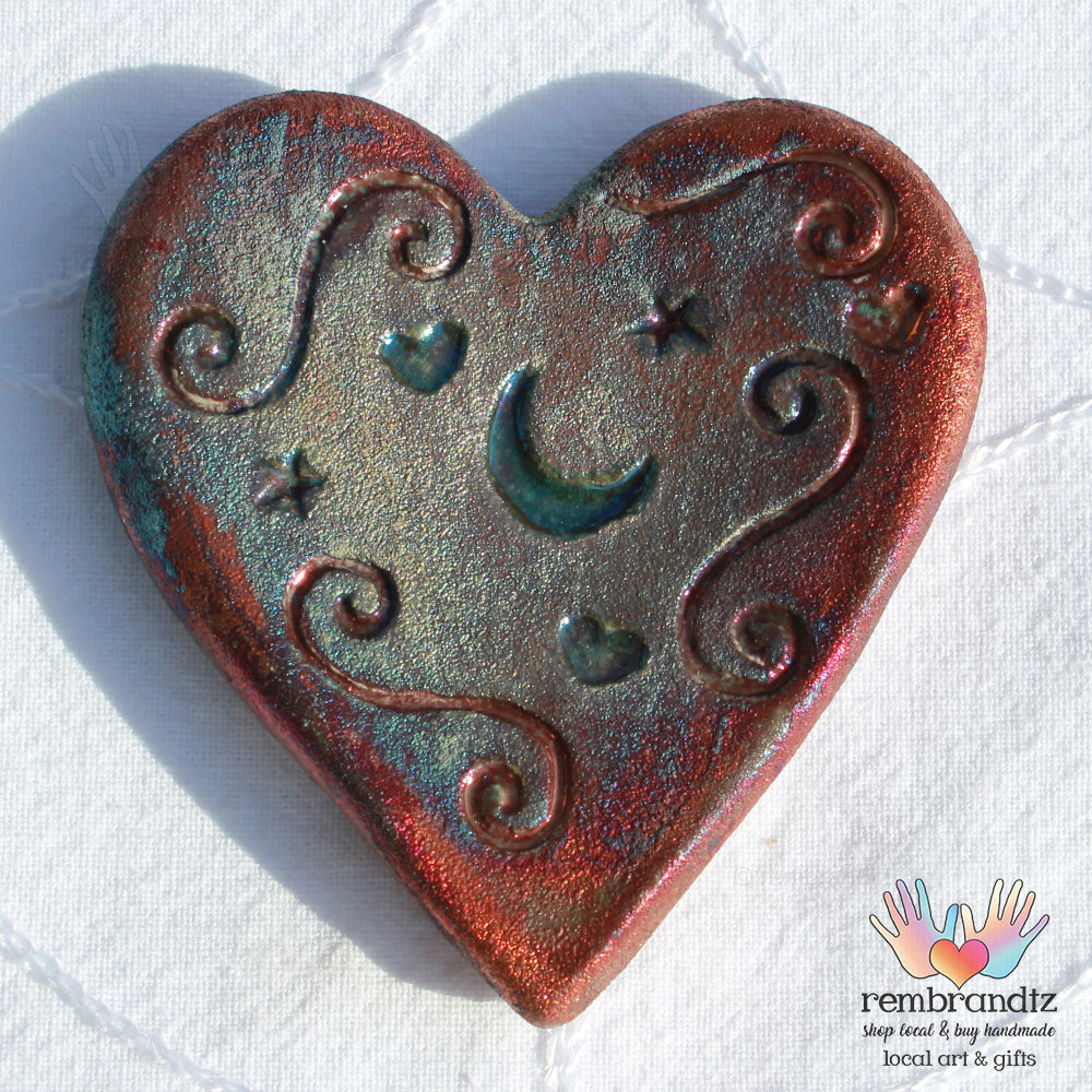 Small Keepsake Raku Pottery Hearts