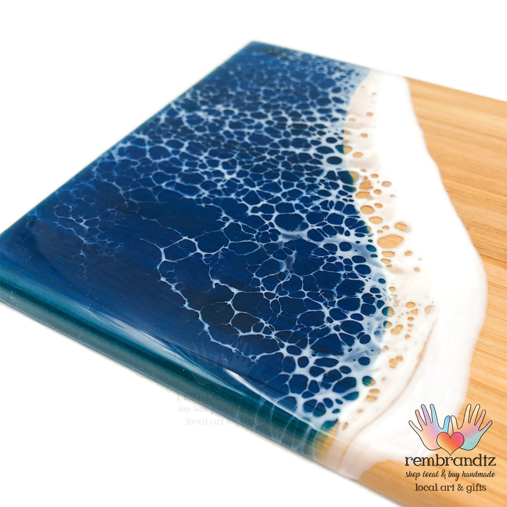 Ocean Wave Serving Board Small Ocean Blue