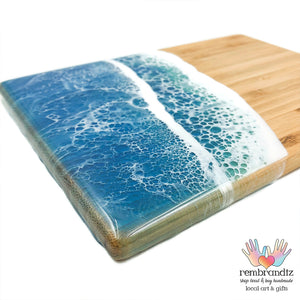Ocean Wave Serving Board Small Tropical Blue
