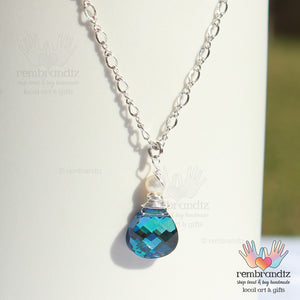 Sapphire Blue Sterling Necklace