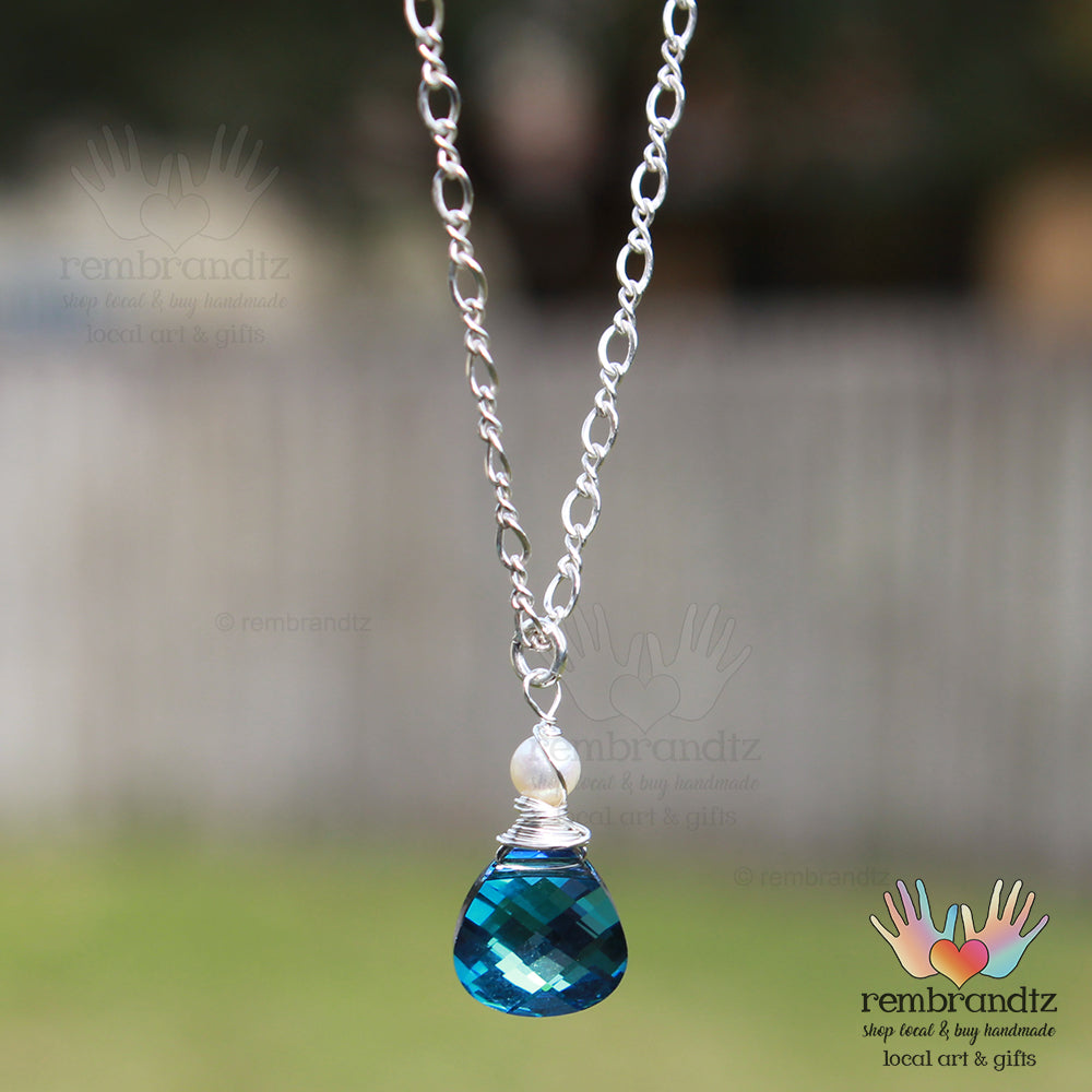 Sapphire Blue Sterling Necklace