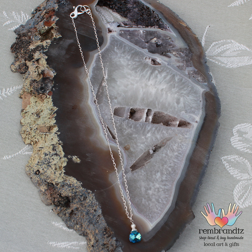 Sapphire Blue Sterling Necklace