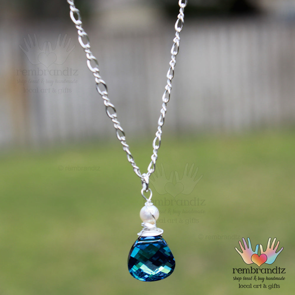 Sapphire Blue Sterling Necklace