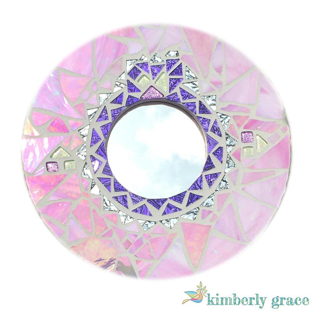 Mosaic Pink Round Mirror - Rembrandtz