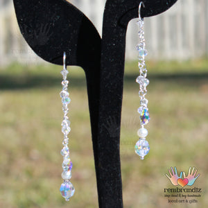 Luminescent Silver Sparkle Bridal Earrings