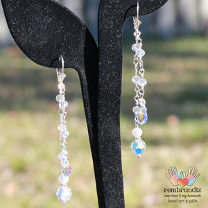 Luminescent Silver Sparkle Bridal Earrings