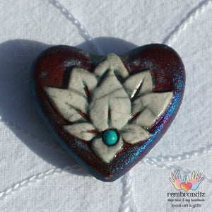 Tiny Keepsake Raku Pottery Hearts