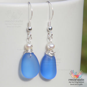 Aqua Blue II Sea Glass Earrings