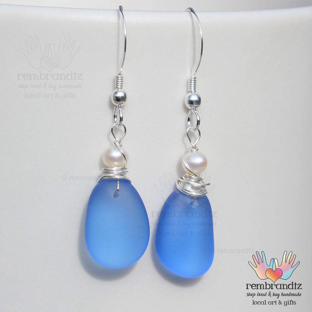 Aqua Blue II Sea Glass Earrings