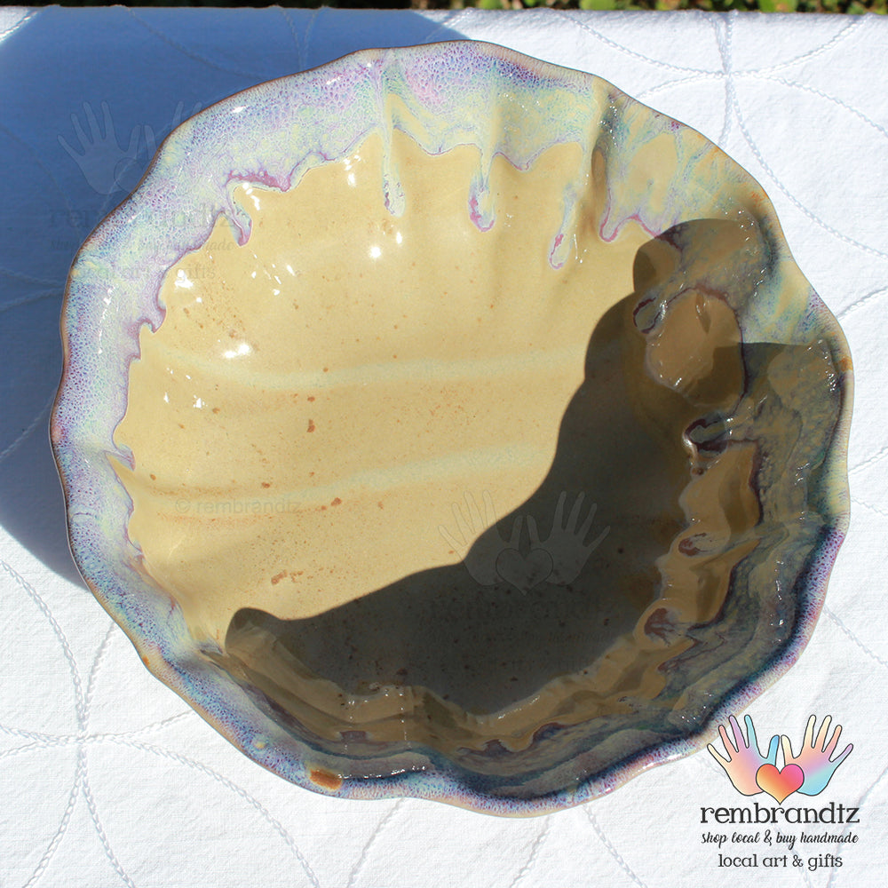 Serving Bowl Wavy Edge Desert Glaze