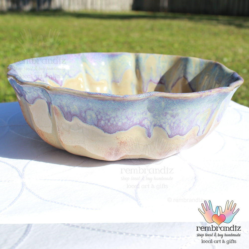 Serving Bowl Wavy Edge Desert Glaze